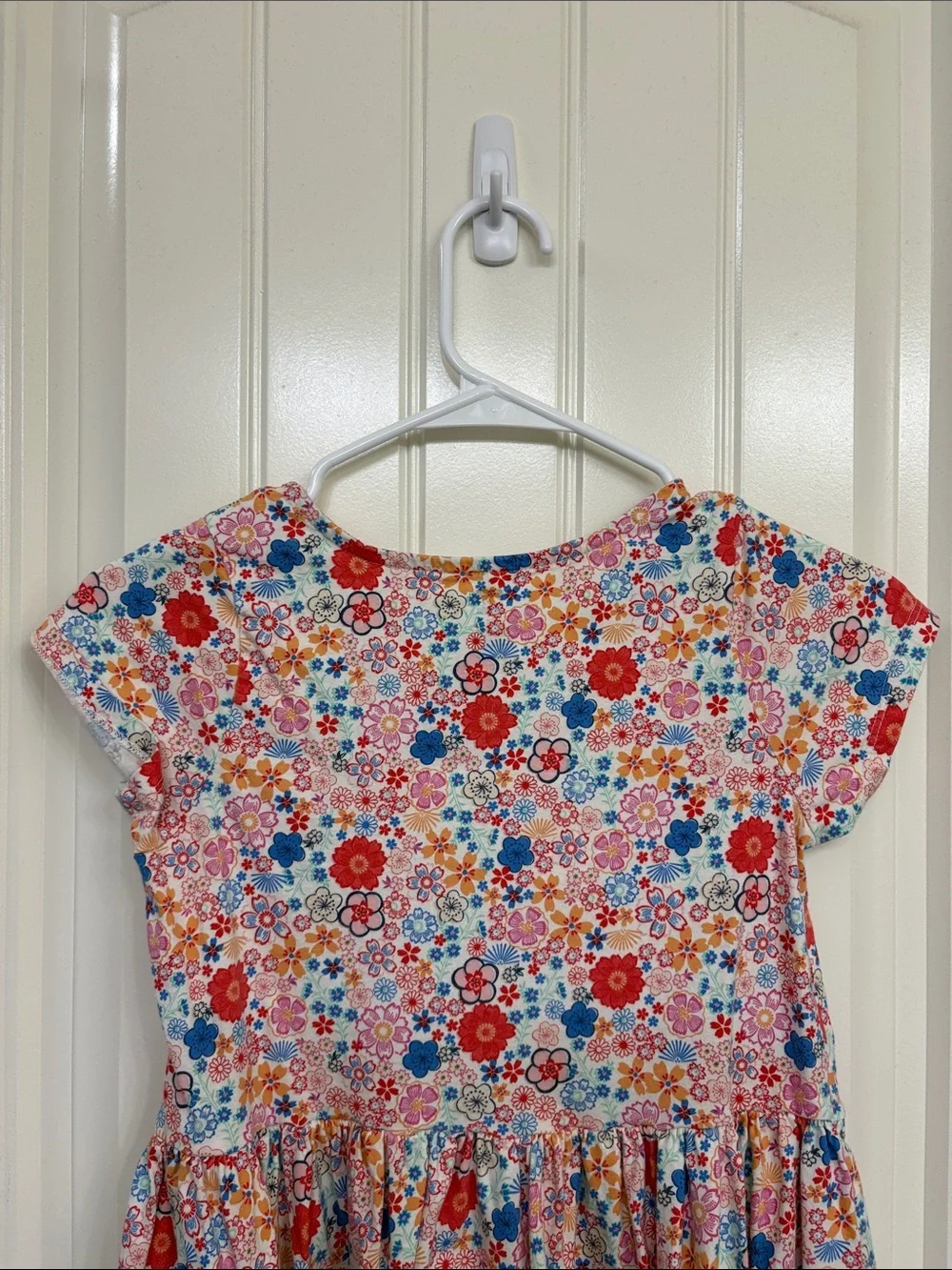 Tea Girls Floral Cap Sleeve Dress - Pink Multi